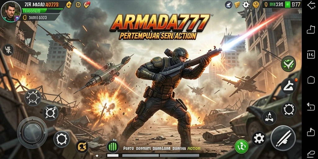 Tampilan gameplay seru dalam pertempuran Action yang mendebarkan.