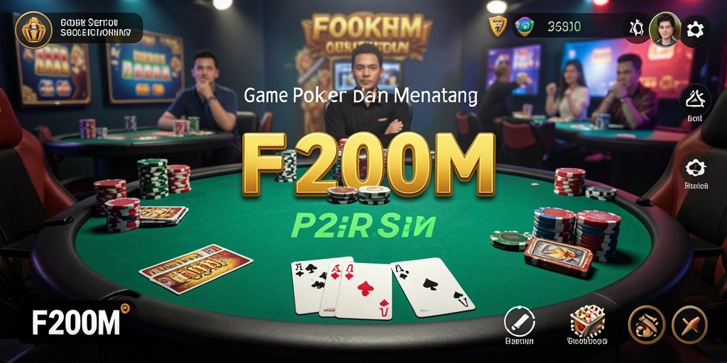 Tampilan gameplay Poker yang seru dan menantang di F200M.