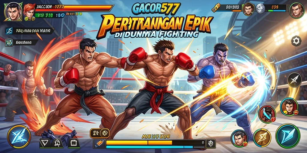 Screenshot GACOR577 menampilkan aksi bertarung yang intens dan dinamis.