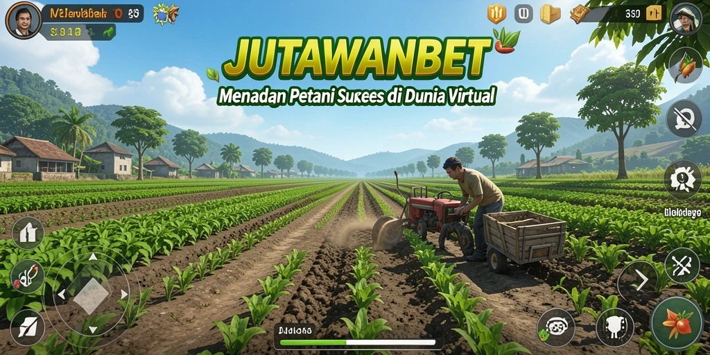 Tampilan screenshot utama JUTAWANBET yang menampilkan ladang yang subur dan berbagai tanaman.