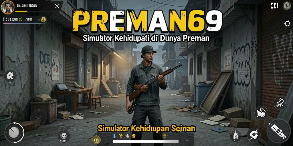 Tampilan gameplay realistis dalam <strong>PREMAN69</strong> yang menampilkan aksi seru di dunia preman.