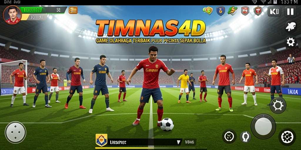 Tampilan gameplay intens dari TIMNAS4D dengan aksi sepak bola yang mendebarkan.